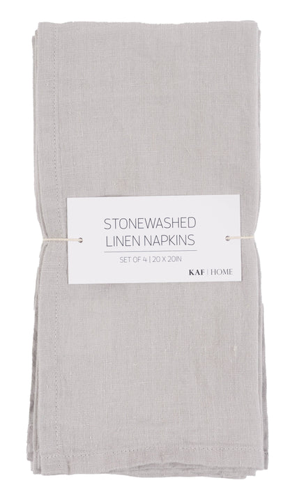 Stone Washed Linen Napkins - Set Of 4 Napkins KAF Home