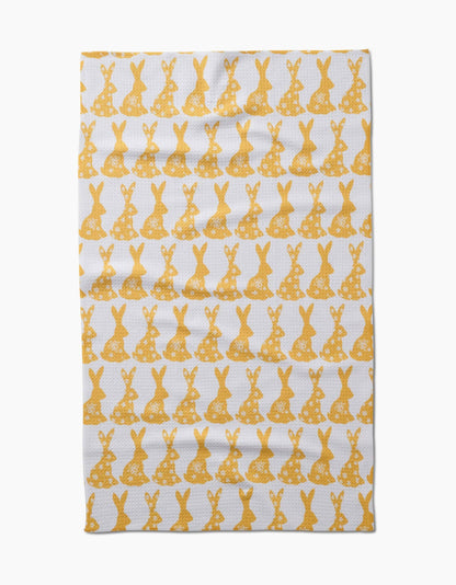 Floral Spring Bunny Tea Towel Linens and placemats Geometry