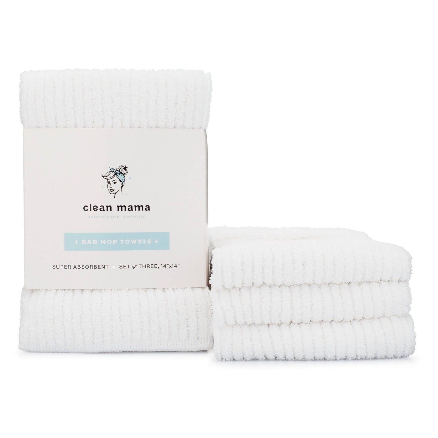 Clean Mama Premium Bar Mop Towels - Set of 3: Aqua  KAF Home