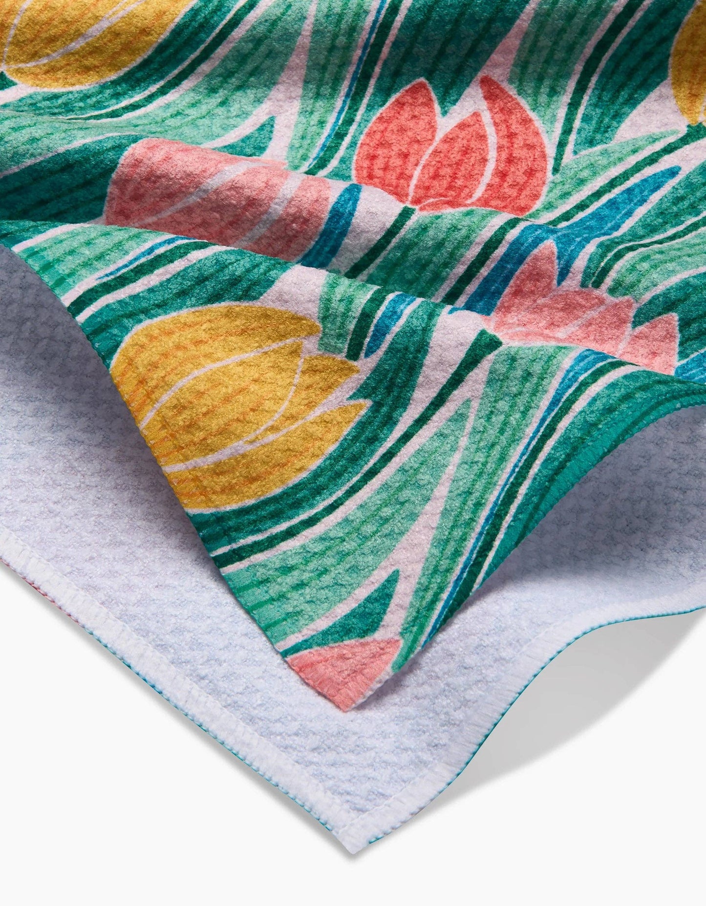 Tranquil Tulips Tea Towel Linens and placemats Geometry