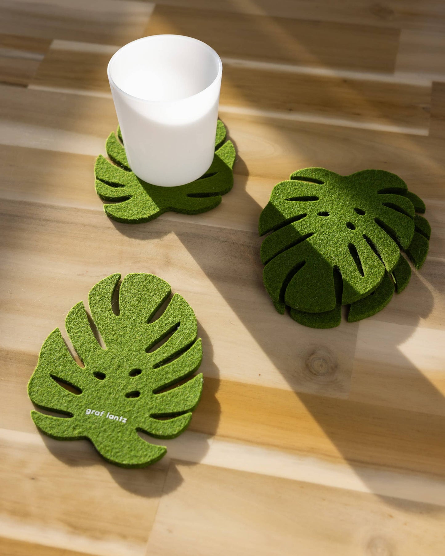 Merino Wool Monstera Coaster Set Coasters Graf Lantz