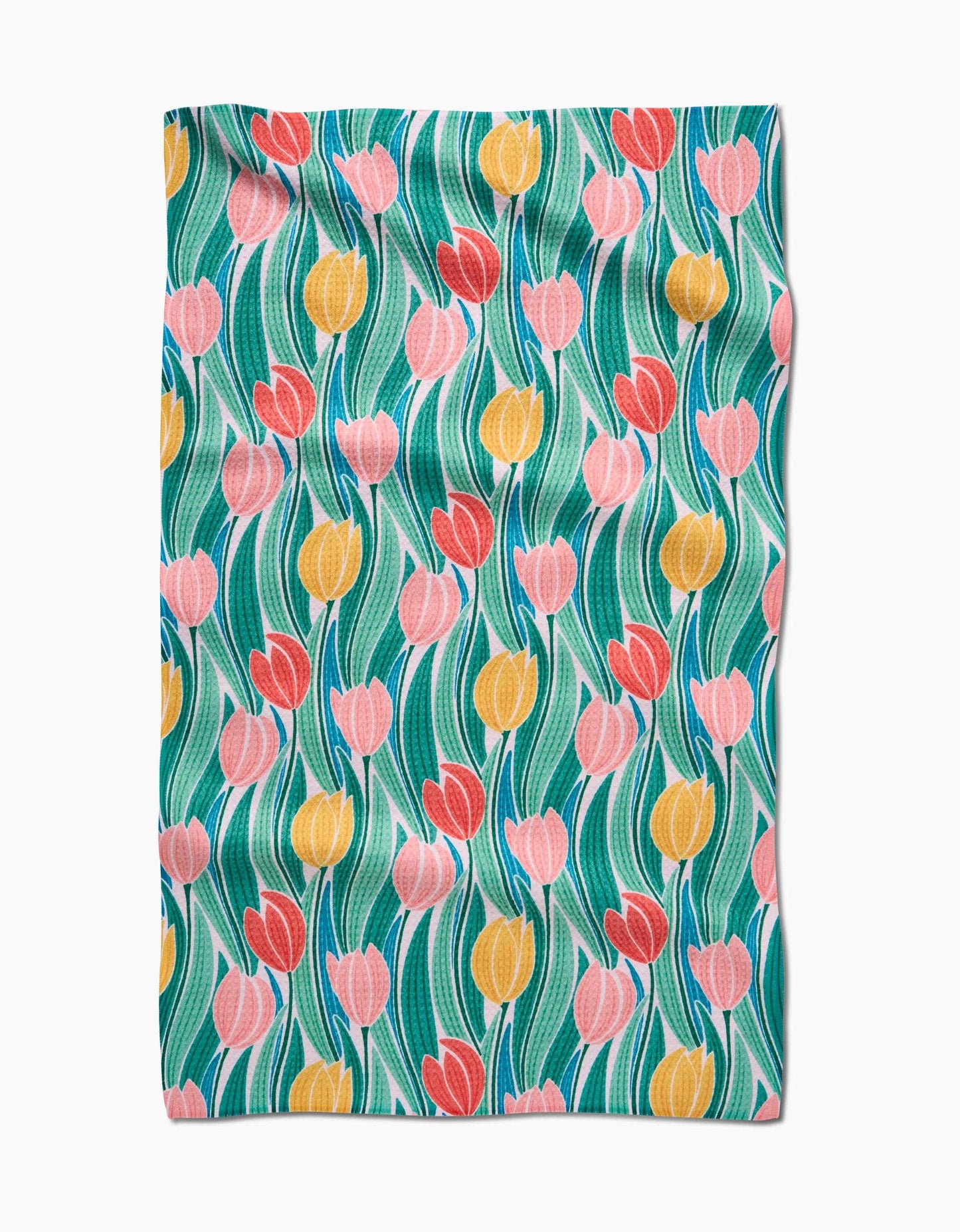 Tranquil Tulips Tea Towel Linens and placemats Geometry