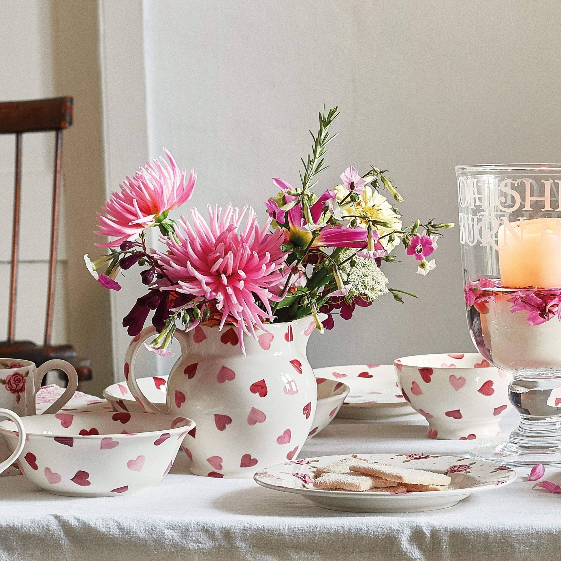 Pink Hearts Cereal Bowl Dinnerware Emma Bridgewater