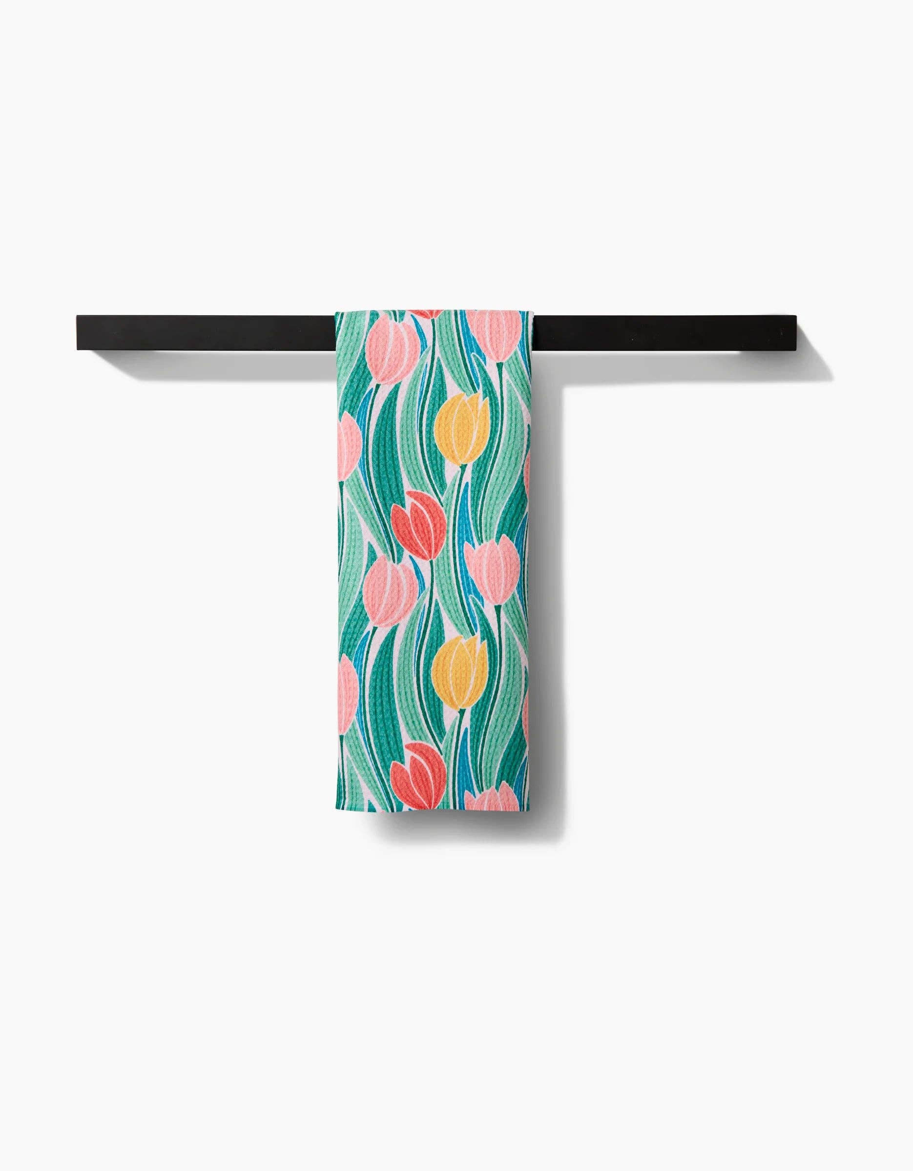 Tranquil Tulips Tea Towel Linens and placemats Geometry