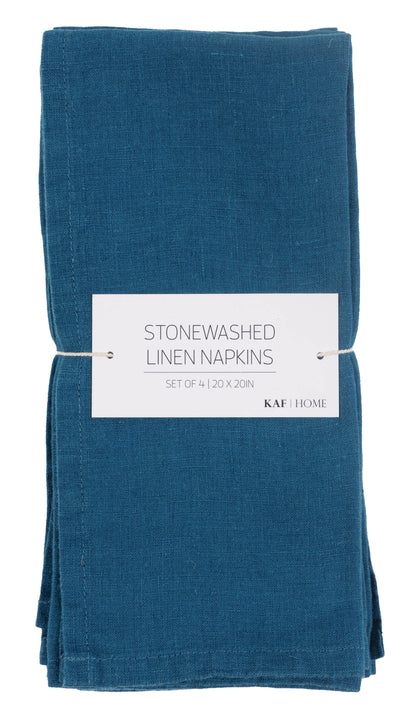 Stone Washed Linen Napkins - Set Of 4 Napkins KAF Home