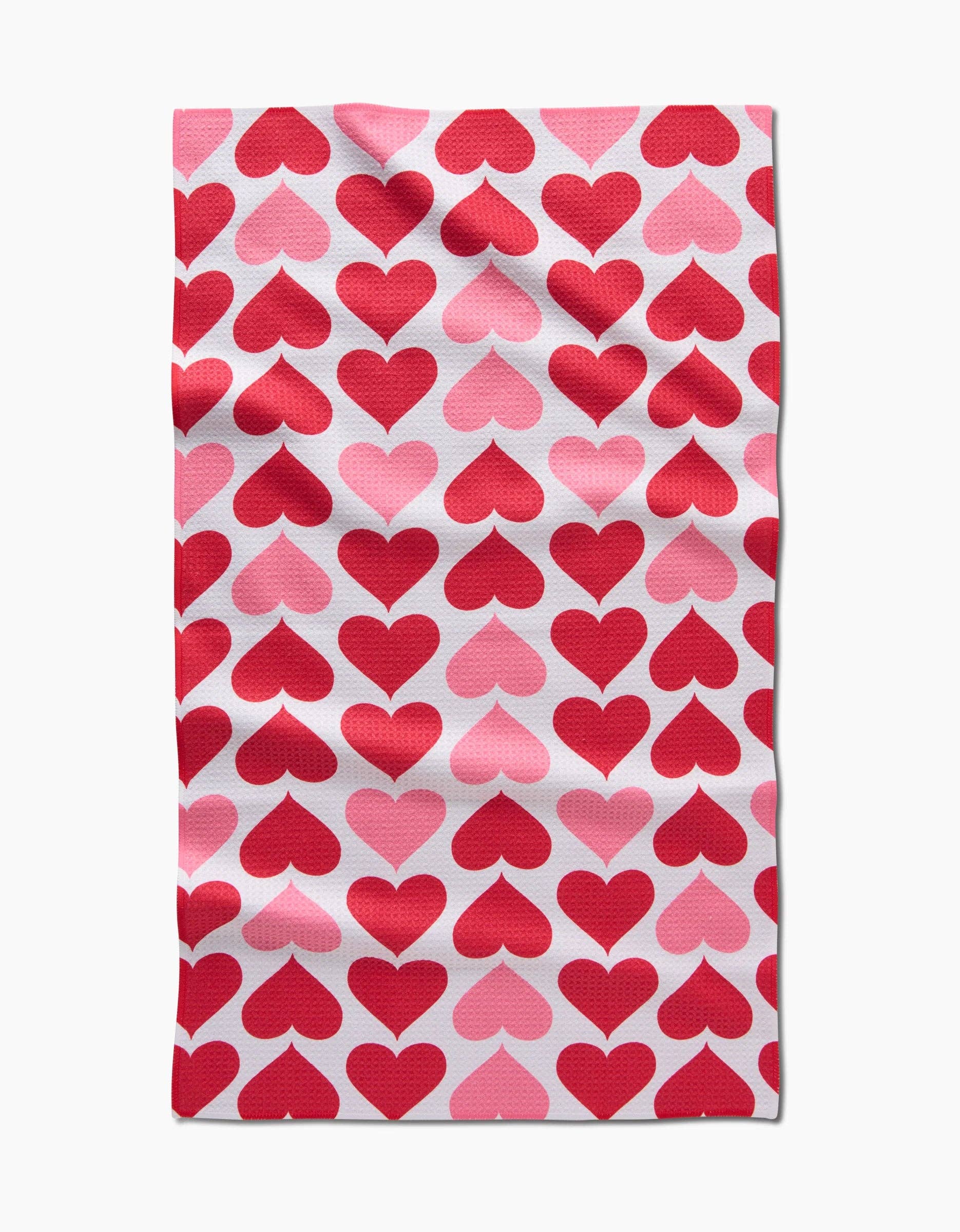 Blushing Hearts Tea Towel Linens and placemats Geometry