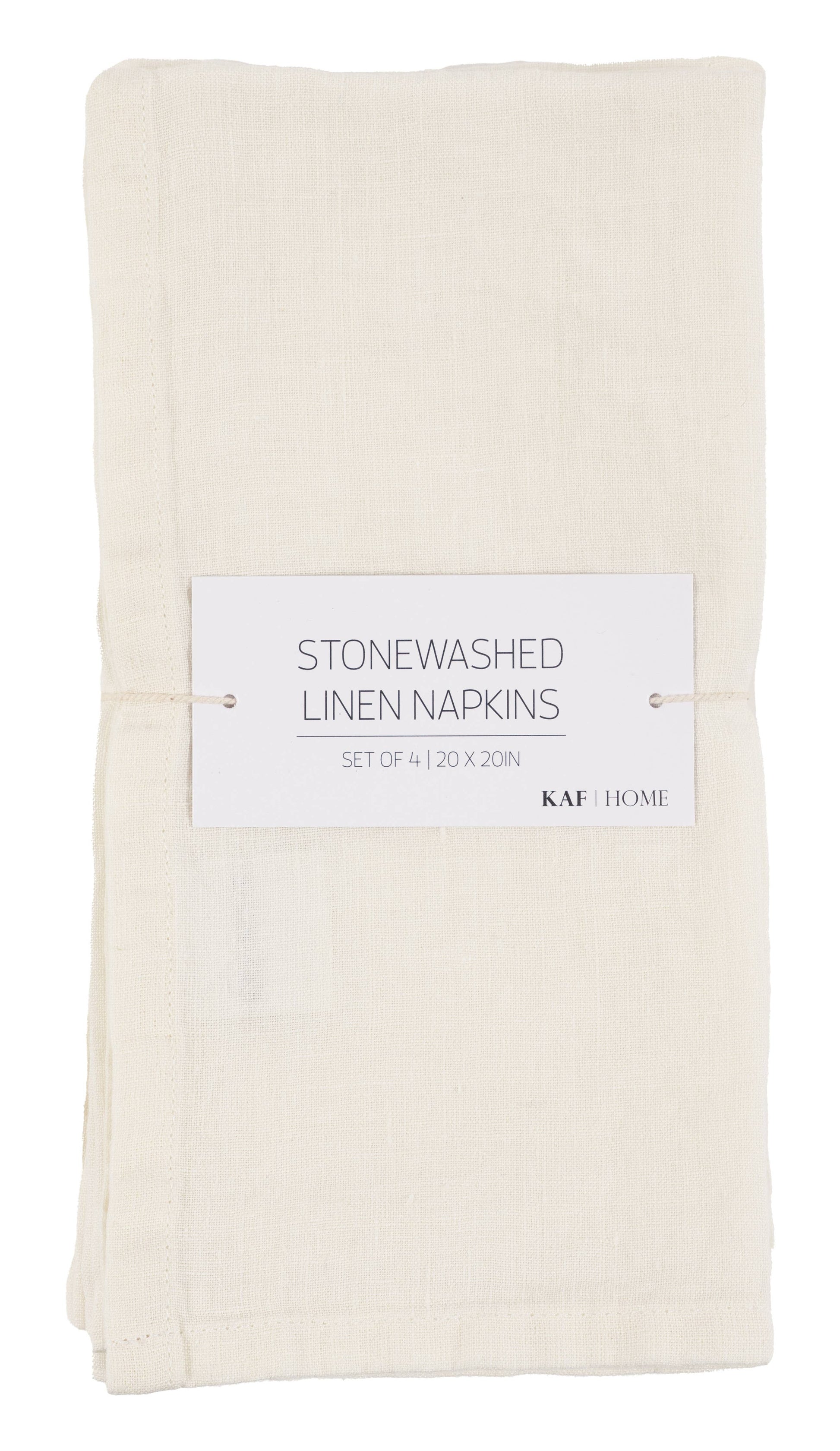 Verona 100% Stone Washed Linen Napkins - Set Of 4, 20" x 20" Napkins KAF Home