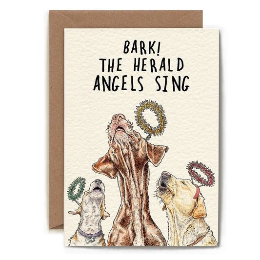 Bark The Herald Angels Sing Card  Hester and Cook