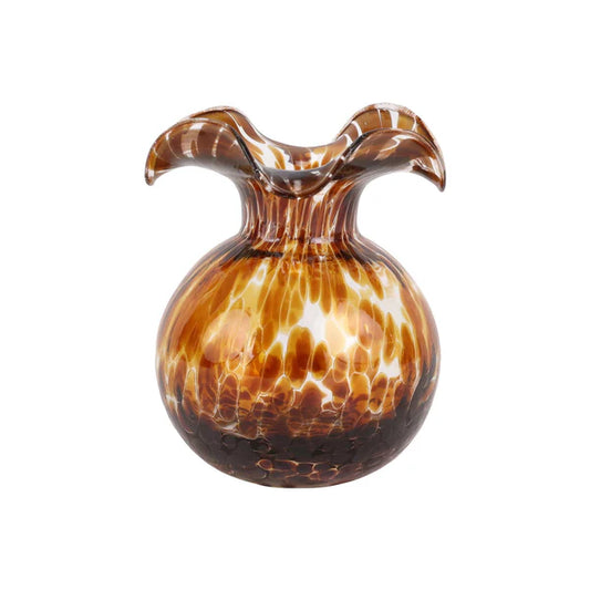 Hibiscus Glass Brown Tortoiseshell Bud Vase Vase VIETRI