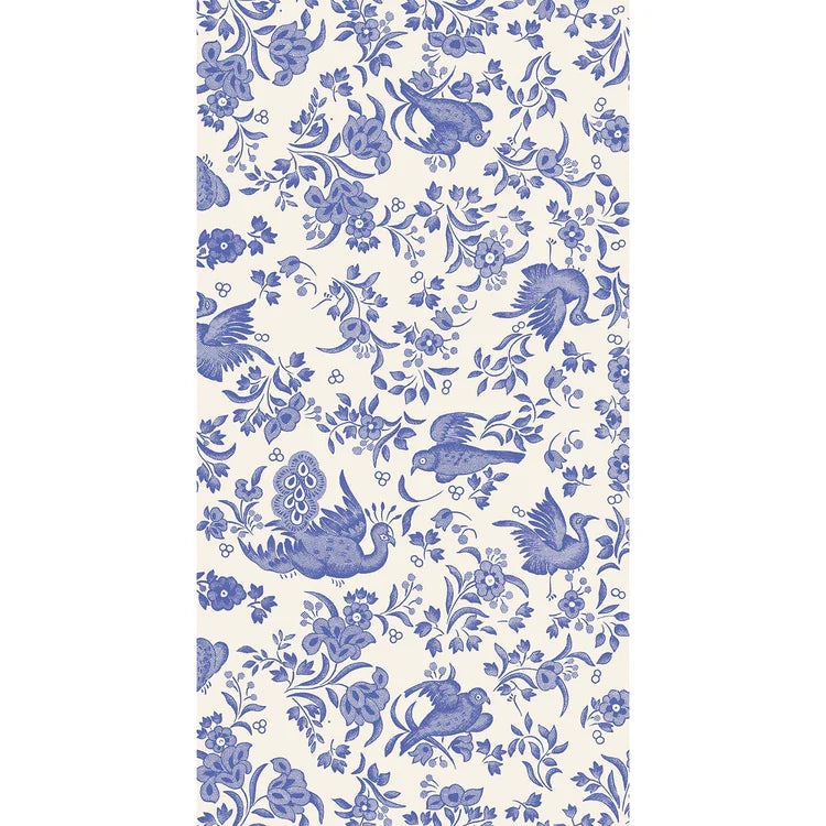 Blue Regal Peacock Guest Napkin - pack of 16 Napkins Hester and Cook