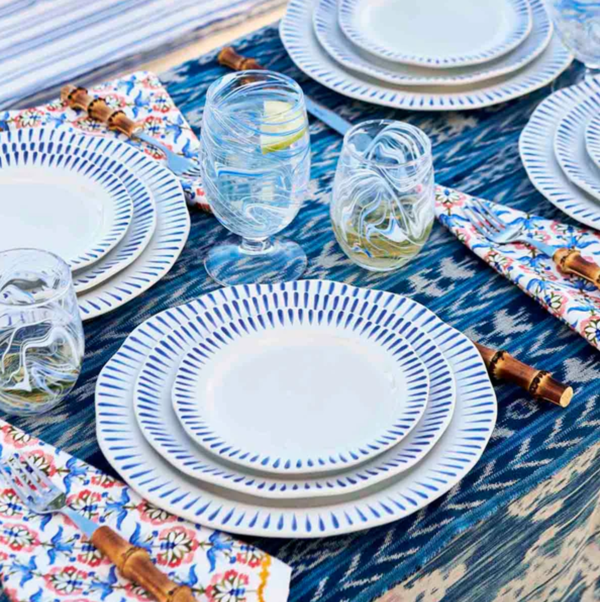 Sitio Stripe Dessert/Salad Plate - Delft Blue Juliska