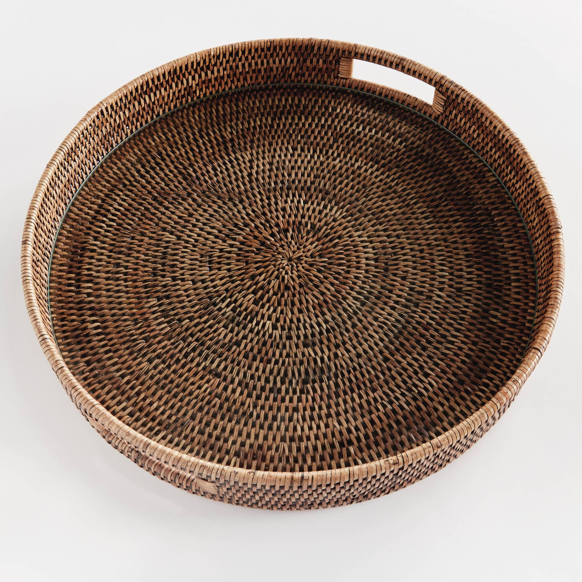 Burma Rattan Round Serving Tray Large, Brown Serveware Napa Home & Garden