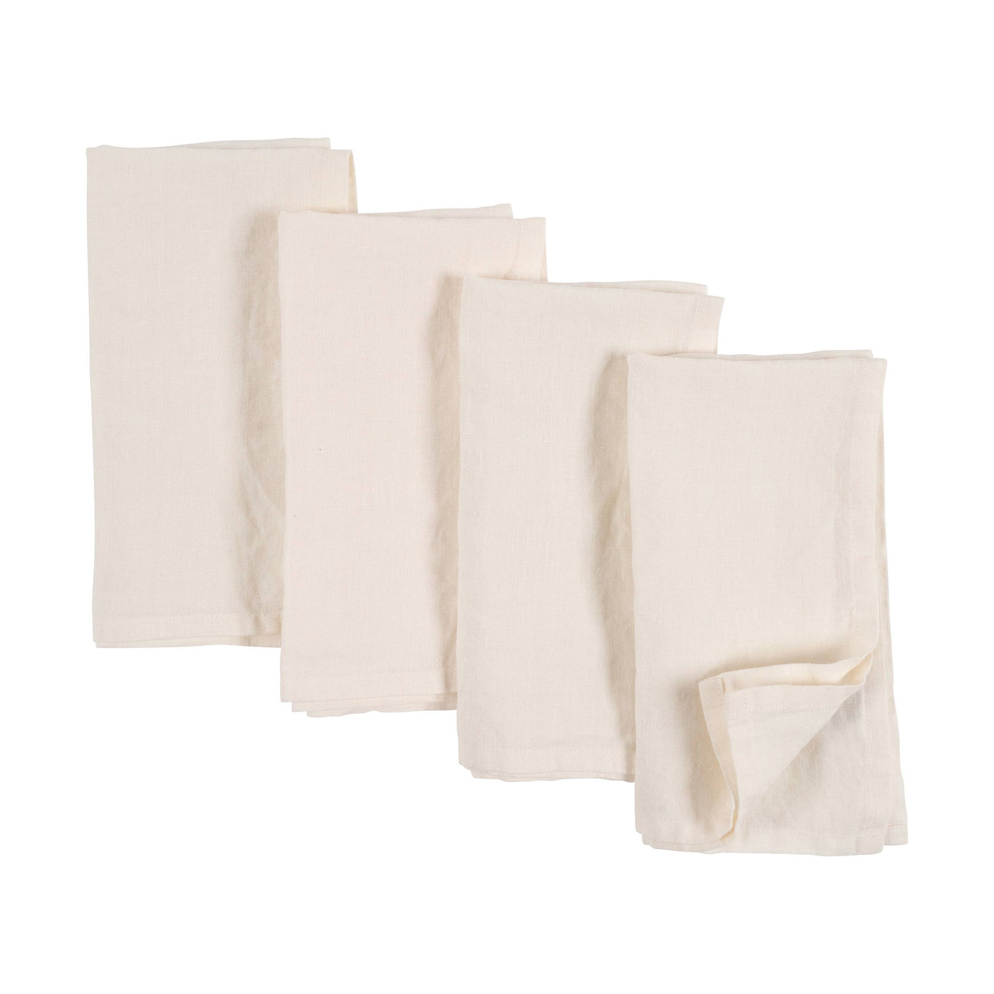 Verona 100% Stone Washed Linen Napkins - Set Of 4, 20" x 20" Napkins KAF Home