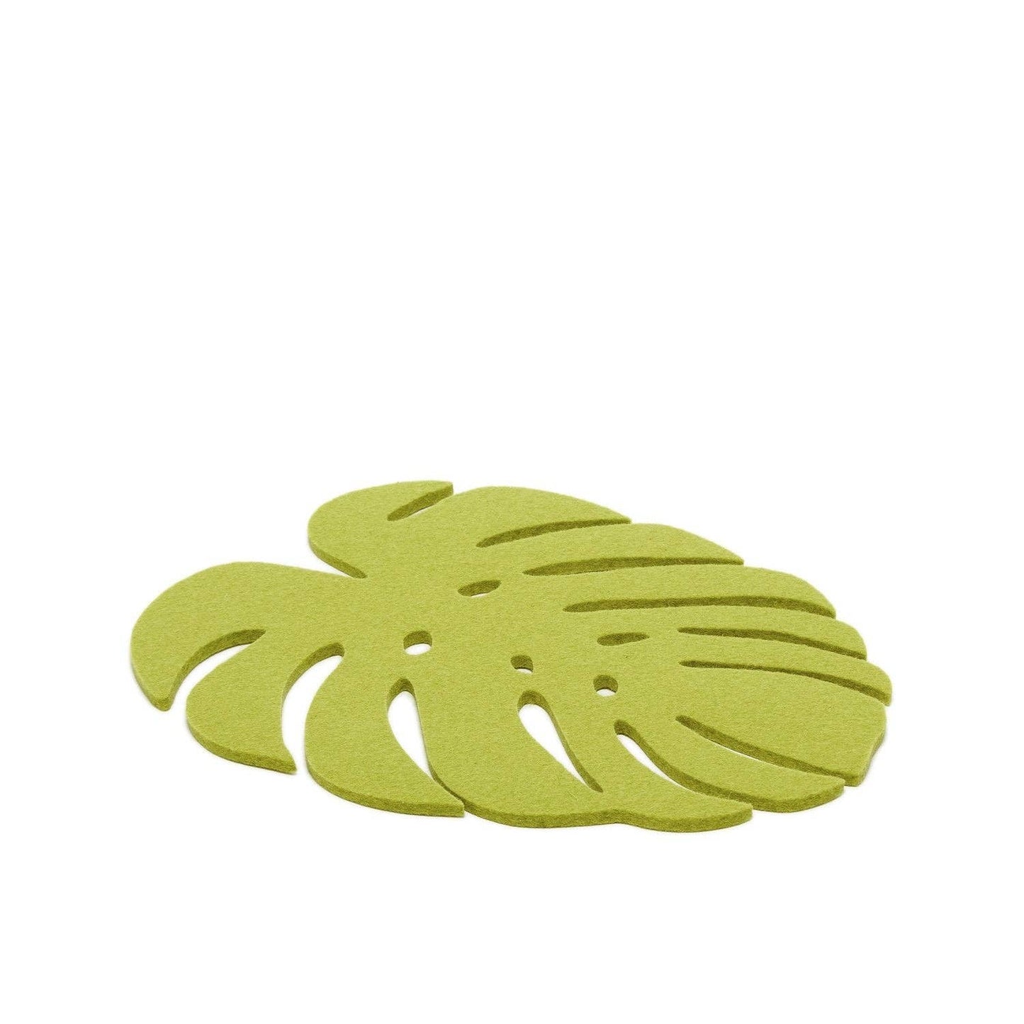 Merino Wool Felt Medium Monstera Leaf Trivet: Pistachio Linens and placemats Graf Lantz