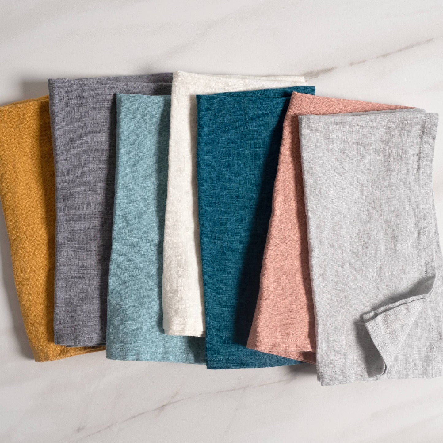 Verona 100% Stone Washed Linen Napkins - Set Of 4, 20" x 20" Napkins KAF Home