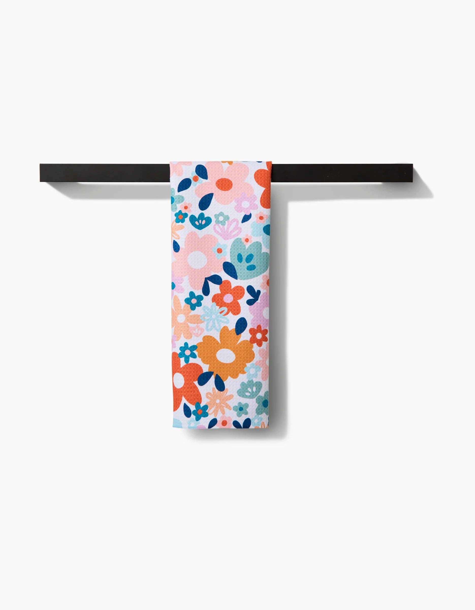 Whimsy Floral Tea Towel Linens and placemats Geometry