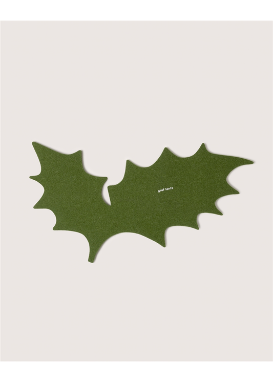 Merino Wool 15" Holly Leaf Trivet - Loden Green Kitchen Tools Graf Lantz