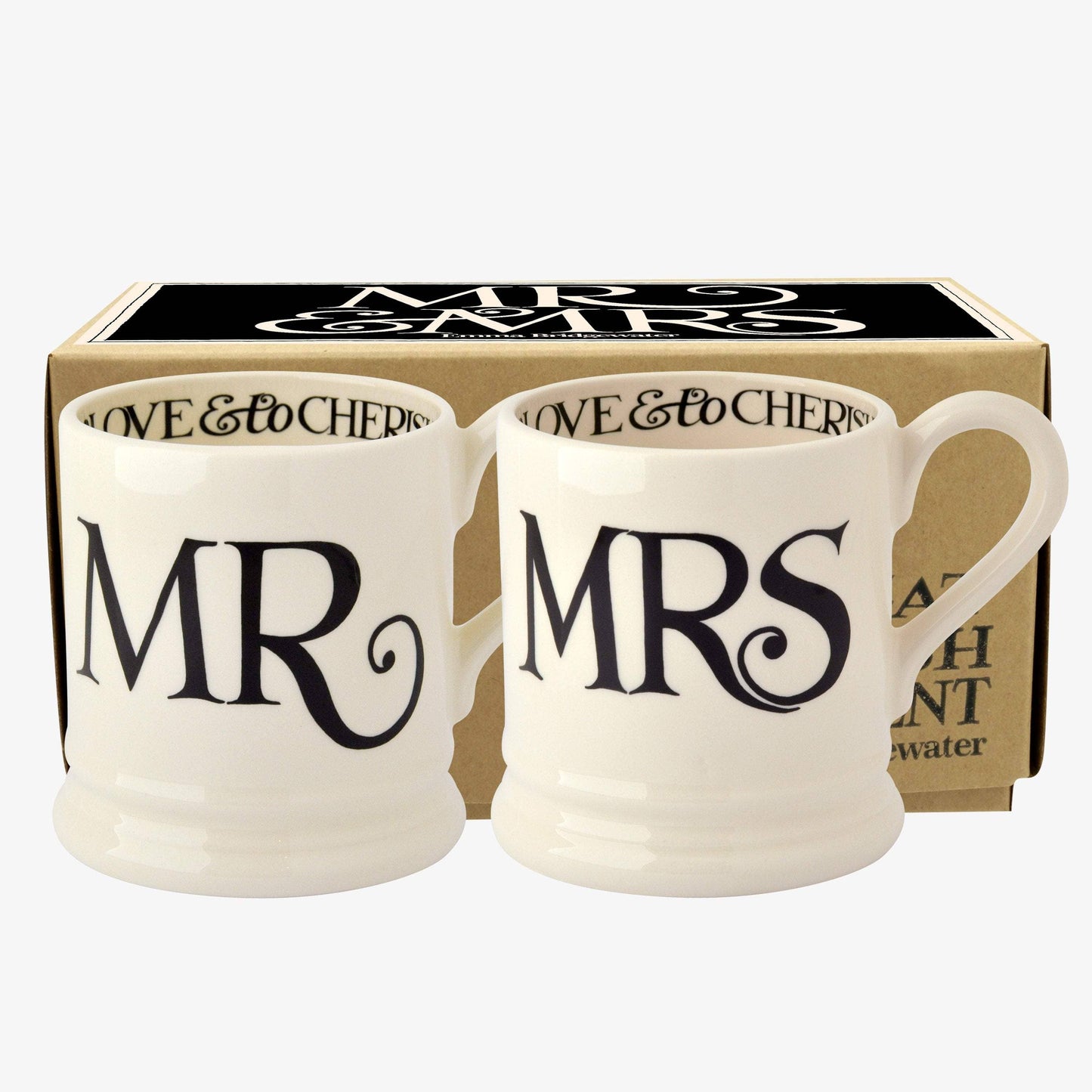 Mr & Mrs 1/2 Pint Mugs Drinkware Emma Bridgewater