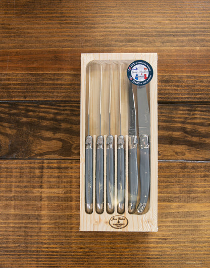 Laguiole Steak Knives (Set of 6) in Wood Tray The French Farm