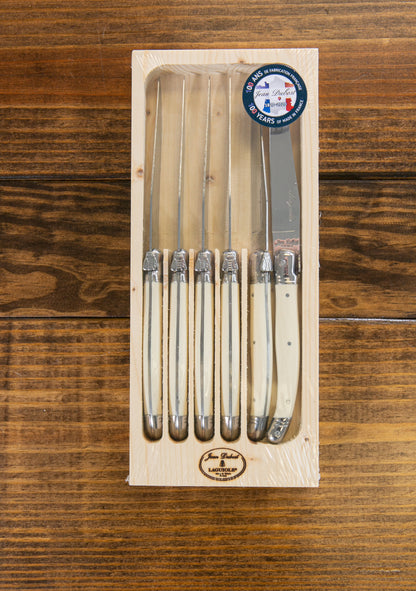 Laguiole Steak Knives (Set of 6) in Wood Tray The French Farm