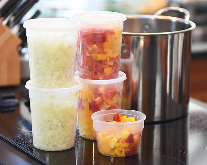 Small Plastic Sauce Cups Food Storage Containers Clear Boxes + Lids