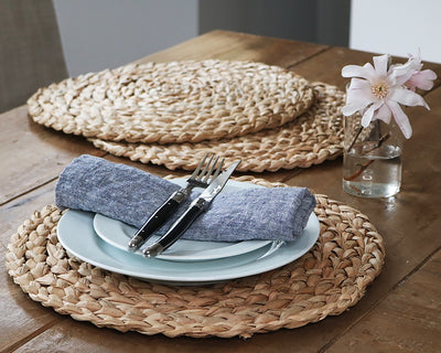 Natural Round Placemat - 6pc Set